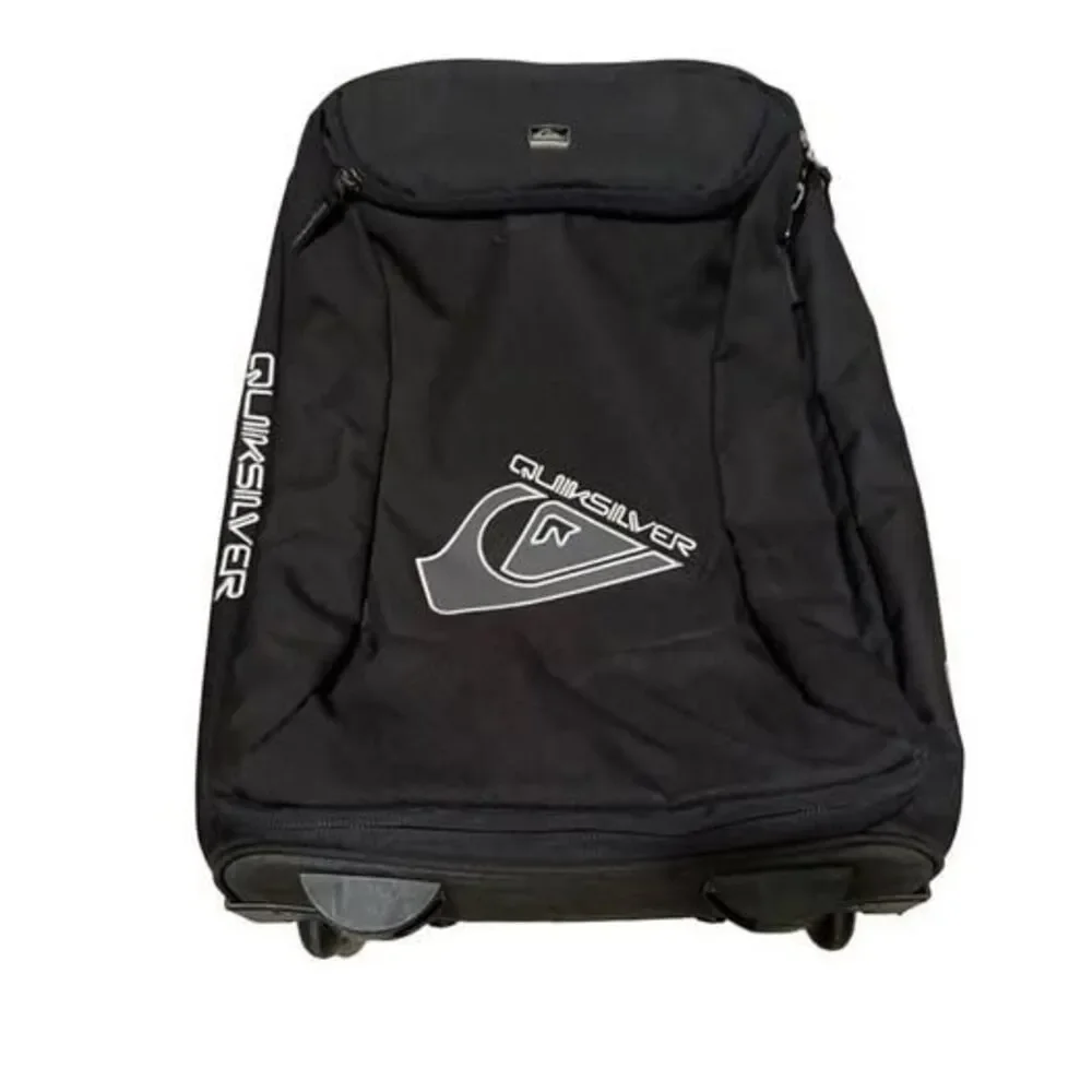 RARE Vintage Y2K Quiksilver Rolling Suitcase Carry-On Black Skater Surf Luggage